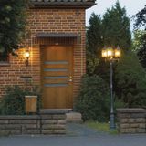 Konstsmide 3-lichts buitenlantaarn MILANO in zwart en zilver