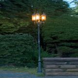 Konstsmide 3-lichts buitenlantaarn MILANO in zwart en zilver