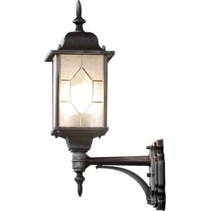 Konstsmide Buitenwandlamp MILANO in zwart-zilver staand