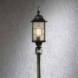 Konstsmide Milano 7249-759 wegverlichting / B: 16cm D: 16cm H: 131cm / 1x60W / IP43 / gelakt aluminium / zwart-zilver / met BWM