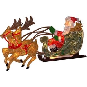 Konstsmide Kerstman - 2D kerstfiguur - Rood - 29cm hoog - IP20