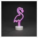 Konstsmide - LED Silhouet Flamingo 3074-340 - Lichtfiguur - Roze - Met Neon Flex Ropelight - Met Timer