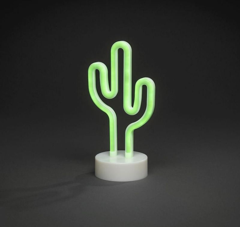 Konstsmide - 3075-900 - LED Slangsilhouet Cactus - Groen - 90 Diodes - Met 6h Timer - Werkt op Batterijen