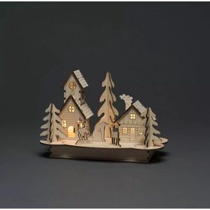 Toyvian Houten led-kersthuis verlicht houten huis Toyvian Houten led-kersthuis verlicht houten huis