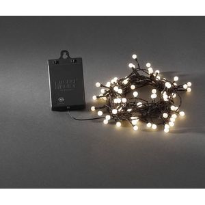 Konstsmide 3741-100 LED Globelichtingsketting met ronde diodes/voor buiten (IP44) / batterijvoeding: 4 x AA 1,5 V (excl.) / met lichtsensor, 6h en 9h timer en schakelaar / 80 warm witte diodes /