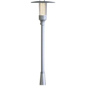 Silberne Wegeleuchte nova mit Reflektorgitter, GU10, Aluminium, IP44