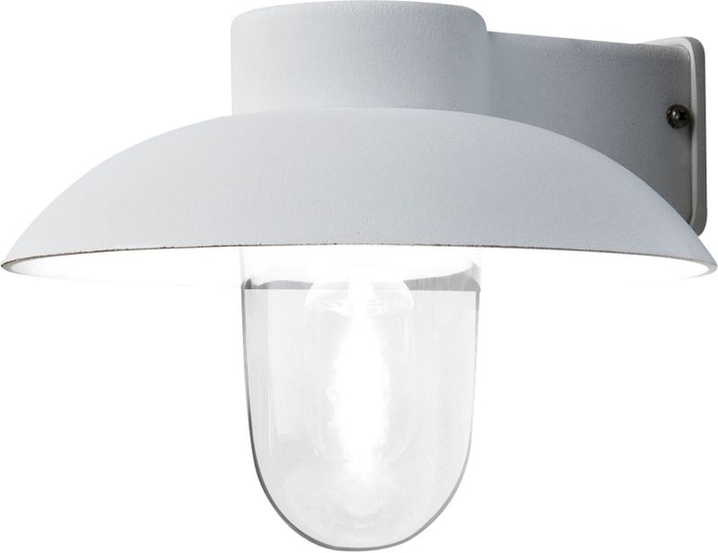 Außenwandleuchte mani aus Aluminium Weiß & Klarglas, Höhe 21cm