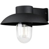 Außenwandleuchte mani aus Aluminium Schwarz & Klarglas, Höhe 21cm