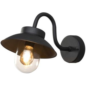 Konstsmide Vega Mini wandlamp 417-750 | zwart design wandlamp voor gloei- en spaarlampen | zwart