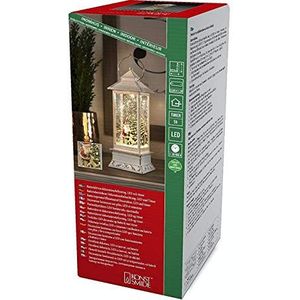 Konstsmide LED Snow Globe Lantaarn Santa Dog and Tree Scene, Water Meisje/Water Spinner/Indoor Gebruik (IP20) met 5 uur Timer/Batterij Operated: 3xC 1.5V (excl.)/Christmas Lantern 1 Warm White Diodes