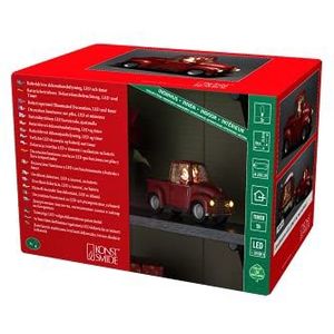 Konstsmide Kerstdecoratie LED Sneeuwbal Lantaarn Kerstman in Bestelwagen/Binnen 5 uur Timer / Werkt op batterijen: 3 x AA 1,5 V (exc.) / Kerstlantaarn 1 x witte diode