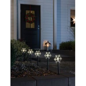 KONSTSMIDE Led-tuinlamp Kerstversiering buiten Led-priklamp met 5 sneeuwvlokken, 5 warmwitte dioden (1 stuk)