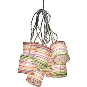 Decoratiesnoer meerkleurige papieren lantaarns led (Konstsmide)