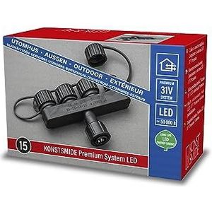 Konstsmide LED Premium System verdeler, 1 ingang/4 uitgangen, 31V elektronische buitentransformator (IP67), zwarte kabel - 4903-000, zwart