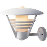 Wandleuchte Gemini, matt weiss, opales Glas