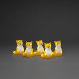 Konstmide vosjes lichtsnoer met LED - set van 5
