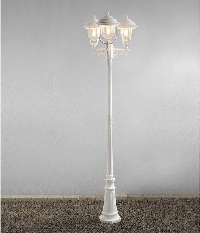 Stehleuchte 3flg. Parma matt wei?, klares Acrylglas
