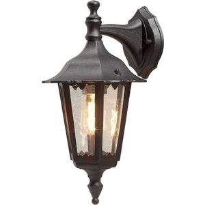 Konstsmide Firenze buitenwandlamp, zwart, fitting onderaan, 36 cm