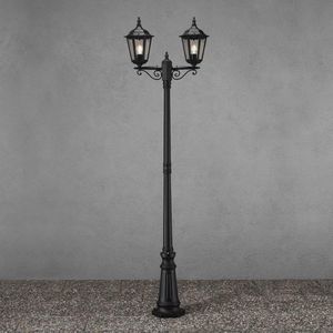 Konstsmide Mastlamp Firenze, 2-lamps, zwart