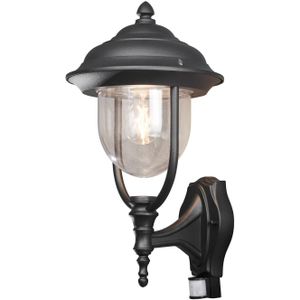 Konstsmide Parma 7235-750 wandlamp/B: 24cm D: 29cm H: 49cm / 1x75W / IP44 / gelakt aluminium/mat zwart/met BWM