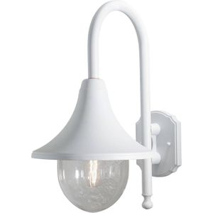 Konstsmide Bari 7237-250 wandlamp / B: 25cm D: 36cm H: 44cm / 1x75W / IP44 / gelakt aluminium / mat wit