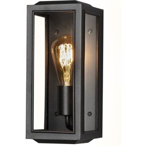 Konstsmide Wandlamp Carpi | Staal/helder glas | E27 | zwart | 12x12x28cm | 7348-750