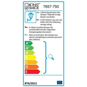 Konstsmide Buitenwandlamp NEW MODENA 1-lichts, zwart