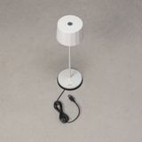 Konstsmide - Positano - Tafellamp - Matwit - Aluminium - Draadloos