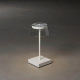 Konstsmide Designer-tafellamp Scilla, wit, indoor/outdoor, USB/accu, 7816-250, 10 cm (L)/10 cm (B)/36 cm (H)