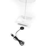 Konstsmide Designer-tafellamp Scilla, wit, indoor/outdoor, USB/accu, 7816-250, 10 cm (L)/10 cm (B)/36 cm (H)