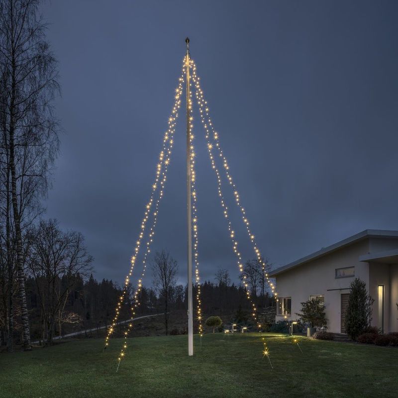 Konstsmide - LED Fahnenmastbeleuchtung - 500 LEDs - gefrostet - Bernstein 2200K - 8 Meter - Weinachtslichter