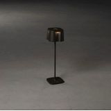 Konstsmide Nice Tafellamp, zwart, indoor/outdoor, USB-tafellamp, aluminium, 2 lichtkleuren, 3 lichtmodi, batterijduur tot 20 uur, 7818-750, 10 cm (L)/10 cm (B)/36 cm (H)
