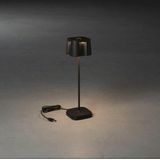 Konstsmide Nice Tafellamp, zwart, indoor/outdoor, USB-tafellamp, aluminium, 2 lichtkleuren, 3 lichtmodi, batterijduur tot 20 uur, 7818-750, 10 cm (L)/10 cm (B)/36 cm (H)