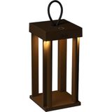 Konstsmide Cannes Led-lantaarn, roestkleurig, indoor/outdoor, aluminium, 2 lichtkleuren, 3 lichtmodi, batterijduur tot 20 uur, 7819-970, 15 cm (L)/15 cm (B)/42 cm (H)