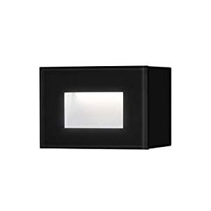 Led Außenwandleuchte chieri Auf-& Einbauleuchte aus Alu in schwarz, 12x8cm