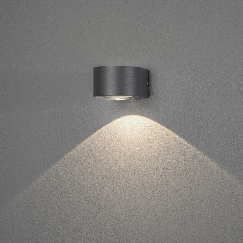 Konstsmide - Gela - LED Wandlamp Buiten - Aluminium - Modern - Grijs