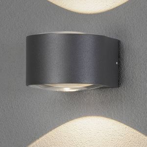 Konstsmide LED buitenwandlamp Gela, up/down, grijs