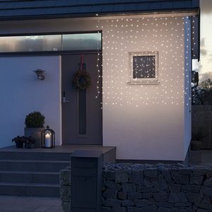 Konstsmide - Lichtvorhang Außenbereich - Gefrostet - 320 LEDs - 2100K Warm weiß - 2 Meter - Weinachtsbeleuchtung