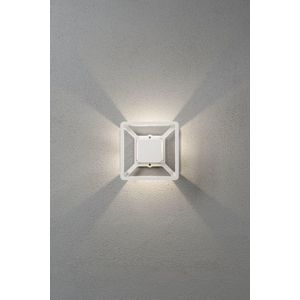 Konstsmide Pescara Up Down Moderne buitenlantaarn / 3W High Power LED wandlamp / Transparante acryl lens / aluminium / IP54 / buitenlicht wit aluminium