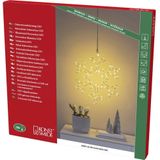 Konstsmide Christmas LED sfeerlamp zilveren sneeuwvlok Silberschneeflocke, alu / grijs / zink, metaal, LED kerstverlichting