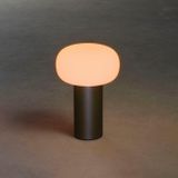 Konstsmide - Antibes - Draadloze Tafellamp - Matzwart - Aluminium - Opaalglas