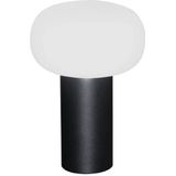 Konstsmide - Antibes - Draadloze Tafellamp - Matzwart - Aluminium - Opaalglas