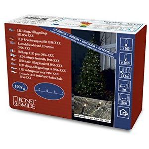 Konstsmide Micro LED compact systeem uitbreiding: lichtketting, 100 warm witte diodes, buiten (IP44), zwarte zachte kabel - 3957-107