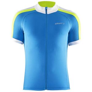 Sportshirt - Blauw Met Groen En Wit - Heren - Aansluitend