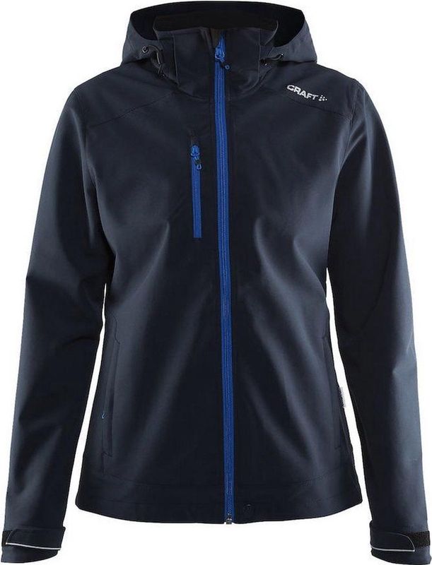 Craft - Light Softshell Jas - Dames - Zwart - Fleece Kraag - Wind- en Waterbestendig