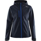 Craft - Light Softshell Jas - Dames - Zwart - Fleece Kraag - Wind- en Waterbestendig