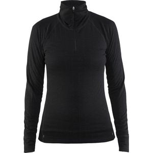 Craft - Nordic Wool Zip Neck - Skipully - Zwart - Wol/Polyamide/Polyester