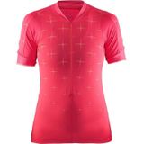 Craft Belle Glow Jersey - Dames - Korte Mouwen - Rood - Geweven UPF 50+