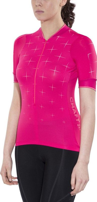Craft Belle Glow Jersey - Dames - Korte Mouwen - Rood - Geweven UPF 50+