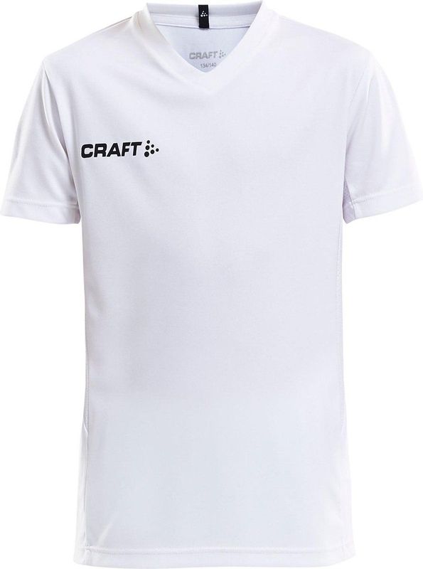 Craft Squad Jersey Solid SS Shirt Junior Sportshirt2 - Unisex - wit zwart2 128